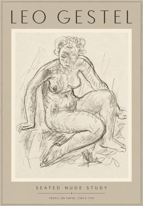 Leo Gestel Seated Nude Study No5 - Póster