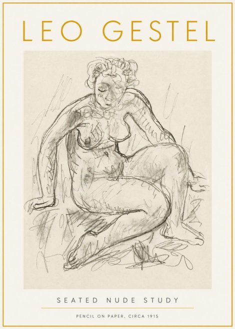 Leo Gestel Seated Nude Study No6 - Póster