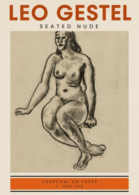 Leo Gestel Seated Nude No4 - Póster