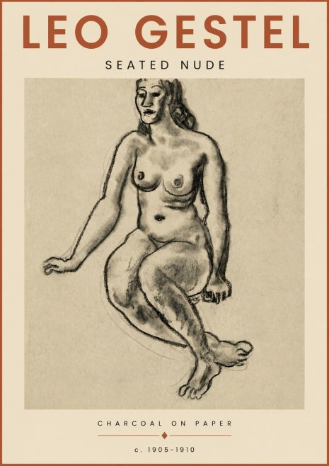 Leo Gestel Seated Nude No6 - Póster