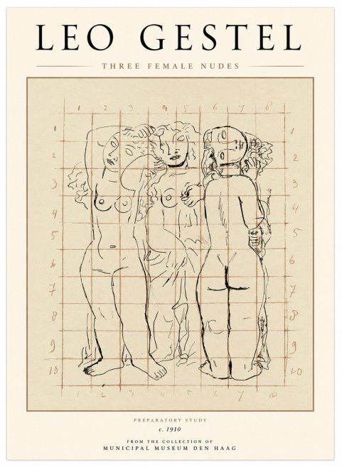 Leo Gestel Three Female Nudes No1 - Póster