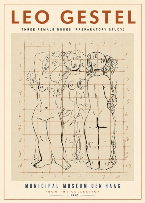 Leo Gestel Three Female Nudes No2 - Póster