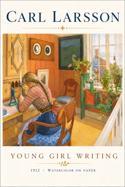 Carl Larsson Young Girl Writing No5 - Póster