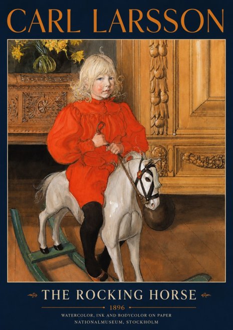 Carl Larsson The Rocking Horse No5 - Póster
