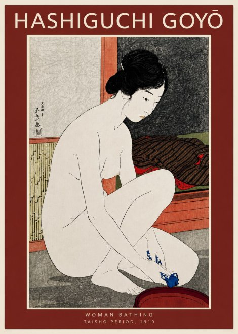 Hashiguchi Goyō Woman Bathing No3 - Póster
