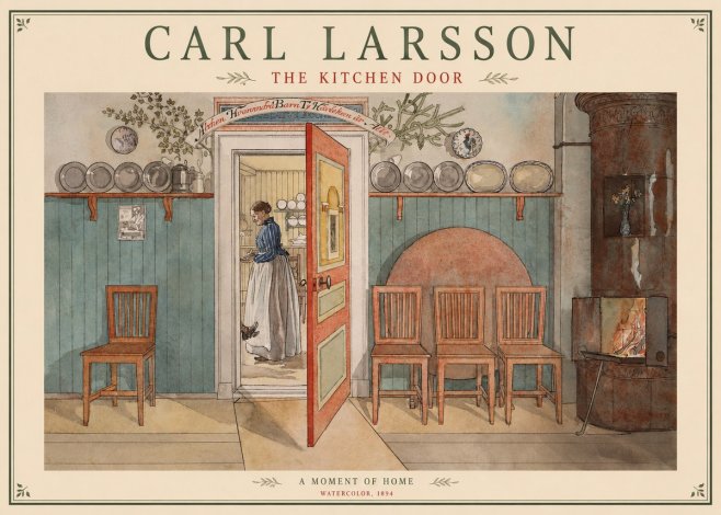Carl Larsson The Kitchen Door No1 - Póster