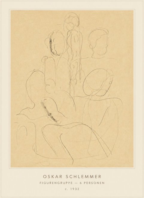 Oskar Schlemmer Figurengruppe - 6 Personen No4 - Póster
