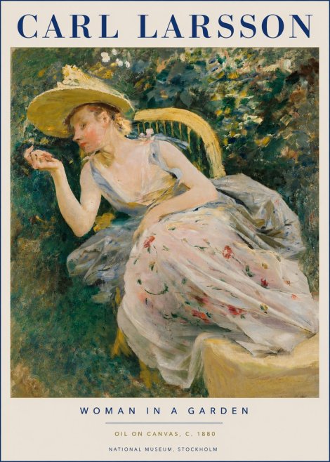 Carl Larsson Woman in a Garden No3 - Póster