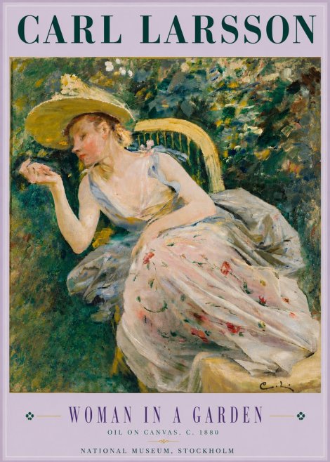 Carl Larsson Woman in a Garden No6 - Póster