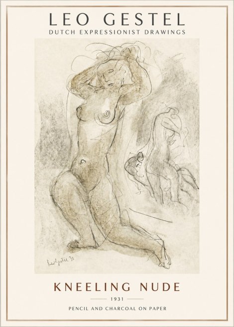 Leo Gestel Kneeling Nude No2 - Póster