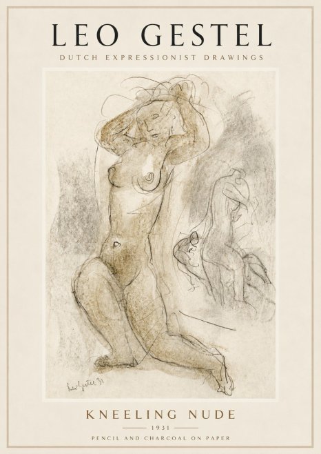 Leo Gestel Kneeling Nude No6 - Póster
