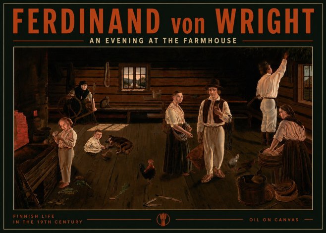 Ferdinand von Wright An Evening at the Farmhouse No5 - Póster