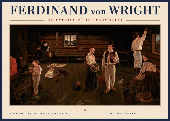 Ferdinand von Wright An Evening at the Farmhouse No6 - Póster