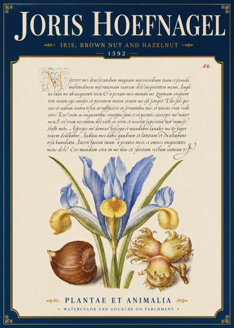 Joris Hoefnagel Iris, Brown Nut and Hazelnut No6 - Póster
