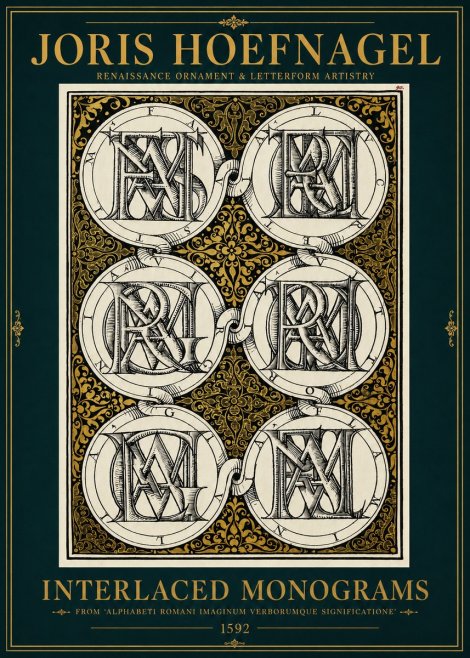 Joris Hoefnagel Interlaced Monograms No3 - Póster