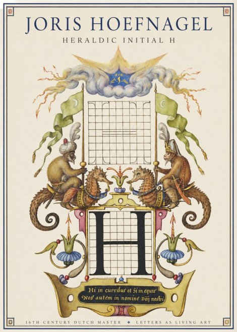 Joris Hoefnagel Heraldic Initial H No1 - Póster