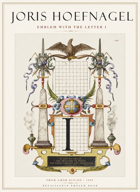 Joris Hoefnagel Ornamental Design with Dedicatory Inscription No2 - Póster