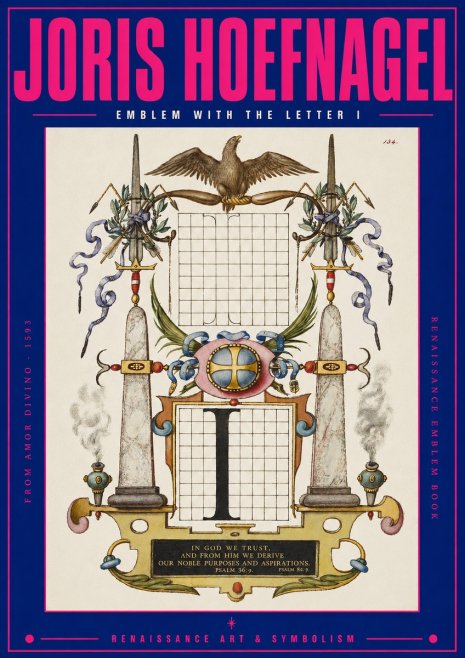 Joris Hoefnagel Ornamental Design with Dedicatory Inscription No3 - Póster