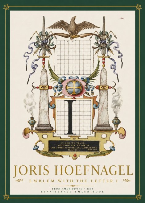 Joris Hoefnagel Ornamental Design with Dedicatory Inscription No4 - Póster