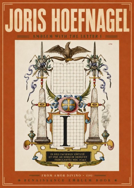 Joris Hoefnagel Ornamental Design with Dedicatory Inscription No6 - Póster