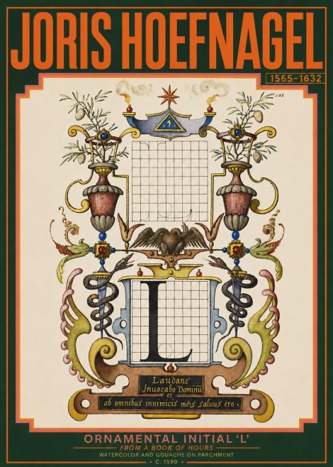 Joris Hoefnagel Ornamental Initial 'L' No3 - Póster