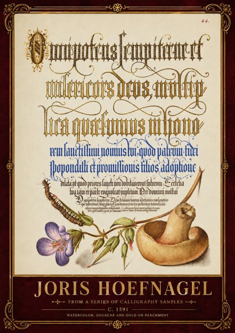 Joris Hoefnagel From a Series of Calligraphy Samples No6 - Póster