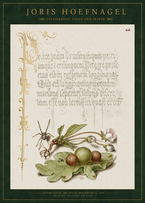 Joris Hoefnagel Plant with Galls and Insect No3 - Póster
