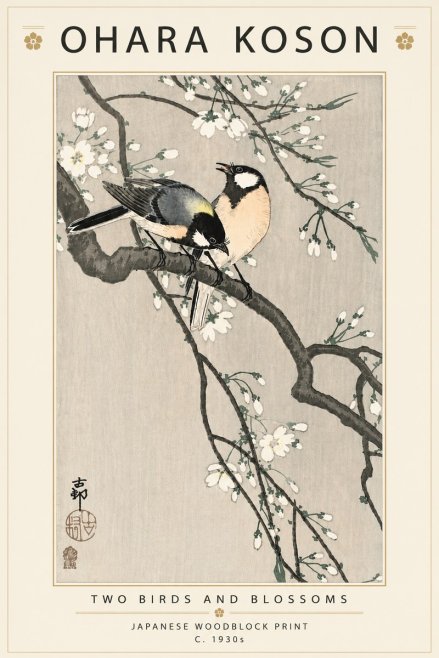 Ohara Koson Two Birds and Blossoms I No5 - Póster