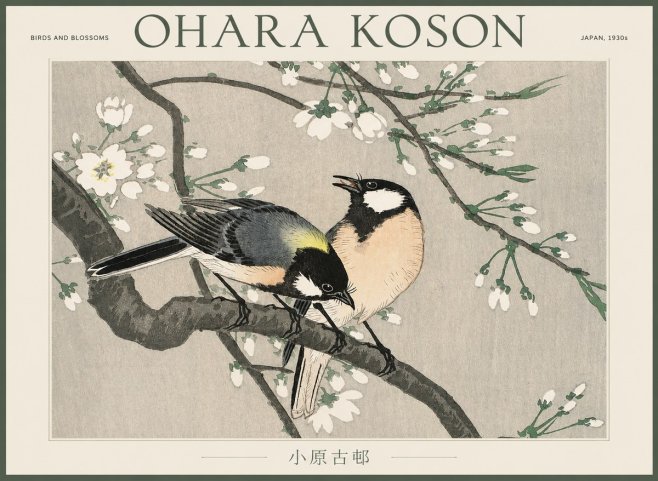 Ohara Koson Birds and Blossoms No2 - Póster