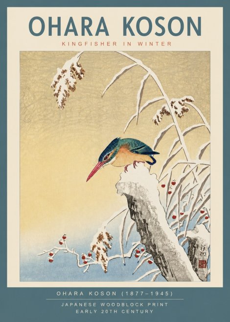 Ohara Koson Kingfisher in Winter I No2 - Póster