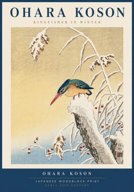 Ohara Koson Kingfisher in Winter I No4 - Póster