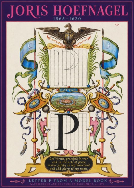 Joris Hoefnagel Letter P from a Model Book No2 - Póster