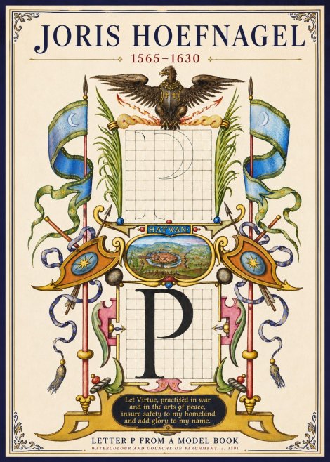 Joris Hoefnagel Letter P from a Model Book No3 - Póster
