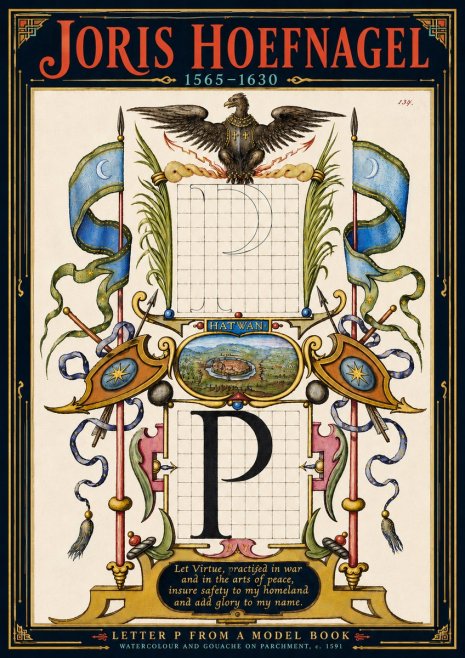 Joris Hoefnagel Letter P from a Model Book No5 - Póster