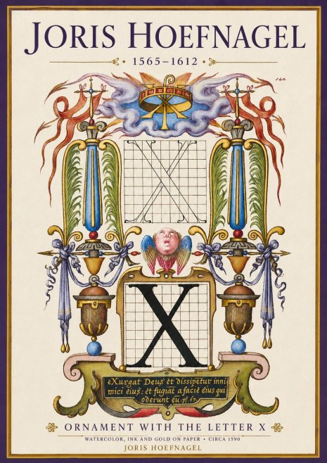 Joris Hoefnagel Ornament with the Letter X No3 - Póster
