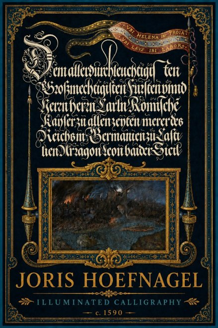 Joris Hoefnagel Illuminated Calligraphy No5 - Póster