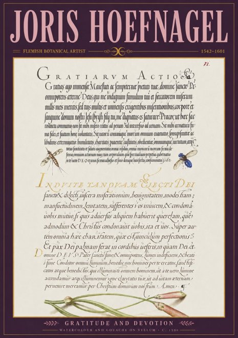 Joris Hoefnagel Thanksgiving to God • Institute for Botanical Studies No4 - Póster