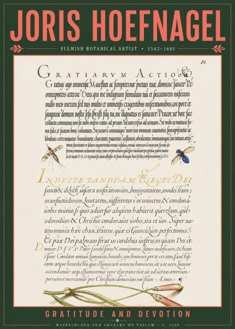 Joris Hoefnagel Thanksgiving to God • Institute for Botanical Studies No5 - Póster