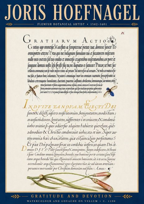 Joris Hoefnagel Thanksgiving to God • Institute for Botanical Studies No6 - Póster