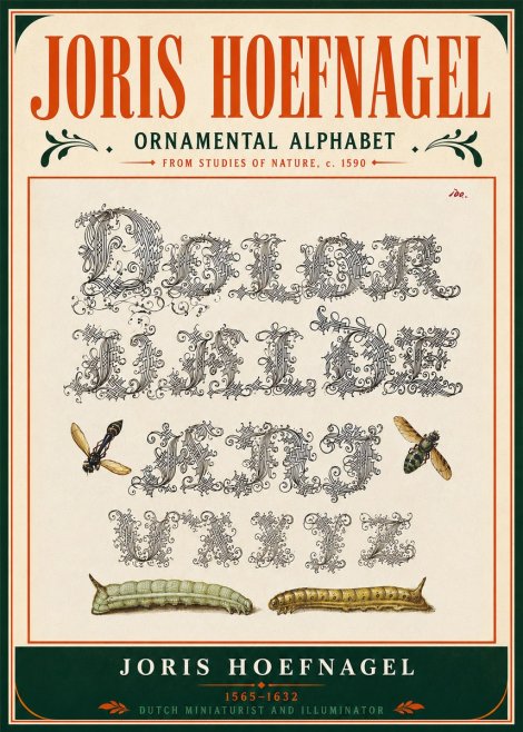 Joris Hoefnagel Ornamental Alphabet from Studies of Nature No5 - Póster