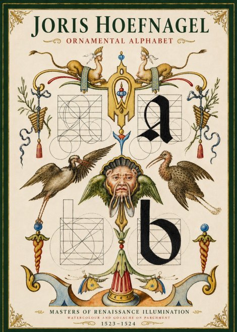 Joris Hoefnagel Ornamental Alphabet No5 - Póster