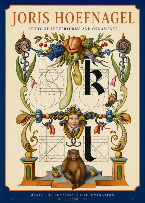 Joris Hoefnagel Study of Letterforms and Ornaments No2 - Póster