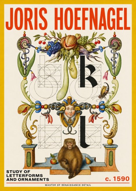 Joris Hoefnagel Study of Letterforms and Ornaments No5 - Póster