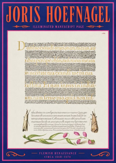Joris Hoefnagel Illuminated Manuscript Page II No2 - Póster