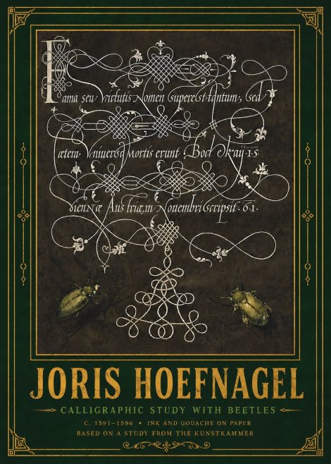 Joris Hoefnagel Calligraphic Study with Beetles No6 - Póster
