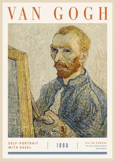 Van Gogh Self-portrait with Easel I No2 - Póster