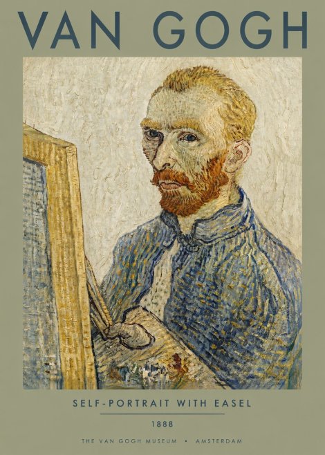 Van Gogh Self-portrait with Easel I No3 - Póster