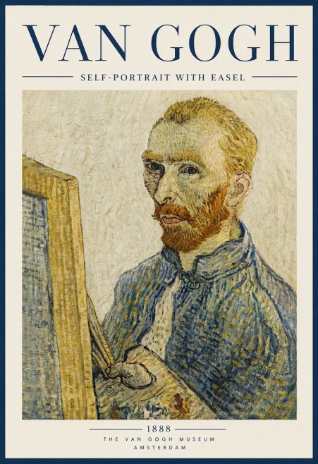 Van Gogh Self-portrait with Easel I No5 - Póster
