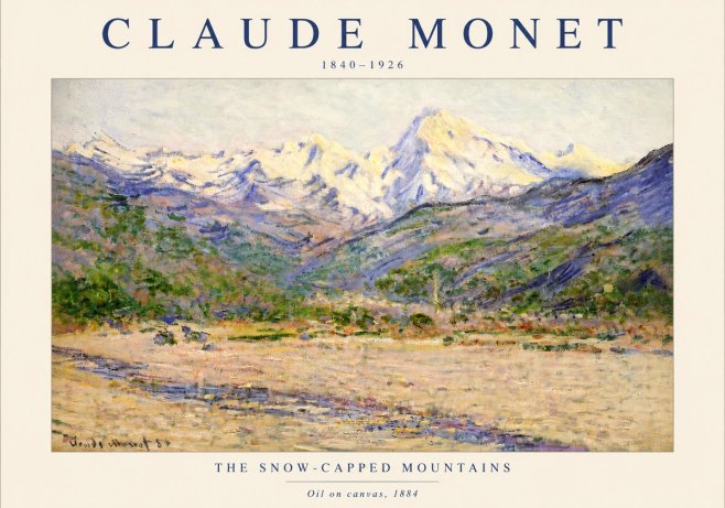 Monet The Snow-capped Mountains No3 - Póster