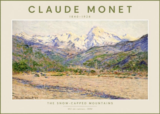 Monet The Snow-capped Mountains No4 - Póster